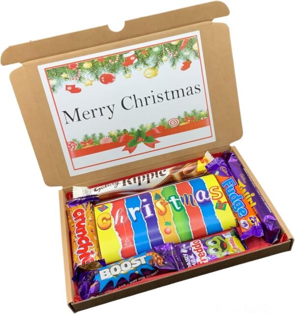 Christmas Chocolate Hamper Gift Box, Personalised Sweet Hamper, Christmas Chocolate Letterbox Gift, Christmas Box, Gift Box, Gift for All (Christmas)2