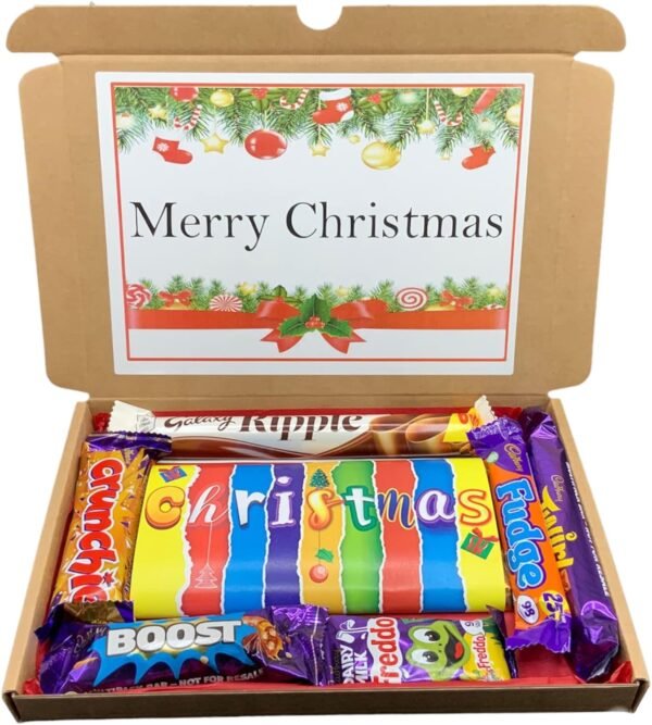 Christmas Chocolate Hamper Gift Box, Personalised Sweet Hamper, Christmas Chocolate Letterbox Gift, Christmas Box, Gift Box, Gift for All (Christmas)3