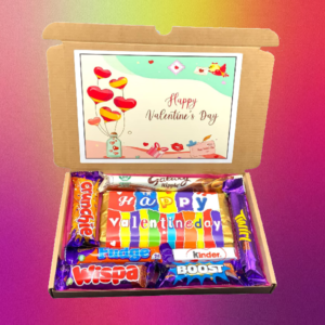 Valentine's Day Chocolate Hamper Gift Box, Personalised Valentines Hamper, HAPPY VALENTINES Chocolate Hamper Gift Box