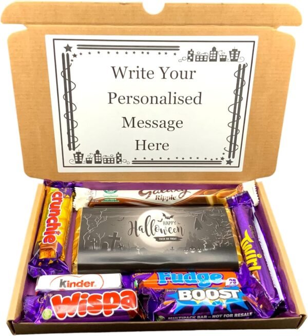 Personalised Happy Halloween Chocolate Hamper Box, Trick or Treat Box, Chocolate Box, Halloween Present for All