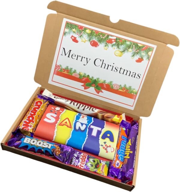 Christmas Chocolate Hamper Gift Box, Personalised Sweet Hamper, SANTA Christmas Chocolate Letterbox Gift, Christmas Box, Gift Box, Gift for All