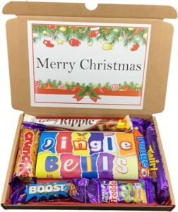 Christmas Chocolate Hamper Gift Box, Jingle Bells Personalised Sweet Hamper, Christmas Chocolate Letterbox Gift, Christmas Box, Gift Box, Gift for All