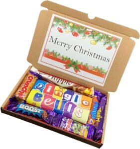 Christmas Chocolate Hamper Gift Box, Jingle Bells Personalised Sweet Hamper, Christmas Chocolate Letterbox Gift, Christmas Box, Gift Box, Gift for All