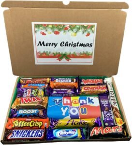 Large Chocolate Hamper Sweet Box, Thank You Personalised Sweet Hamper, Christmas Present, Secret Santa Gift