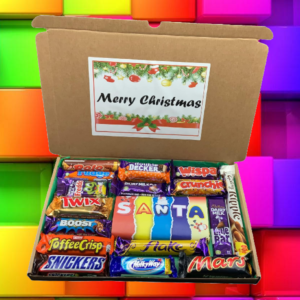 Large Chocolate Hamper Sweet Box, SANTA Personalised Sweet Hamper, Christmas Present, Secret Santa Gift